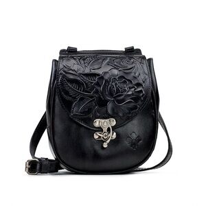 Patricia Nash Salerno Black Tooled Crossbody